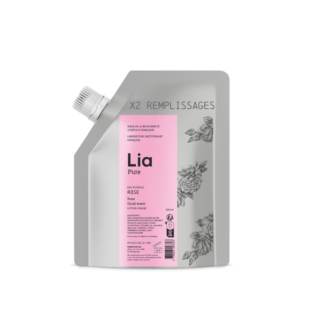 mock up recharge eau florale de rose bio Lia cosmetiques