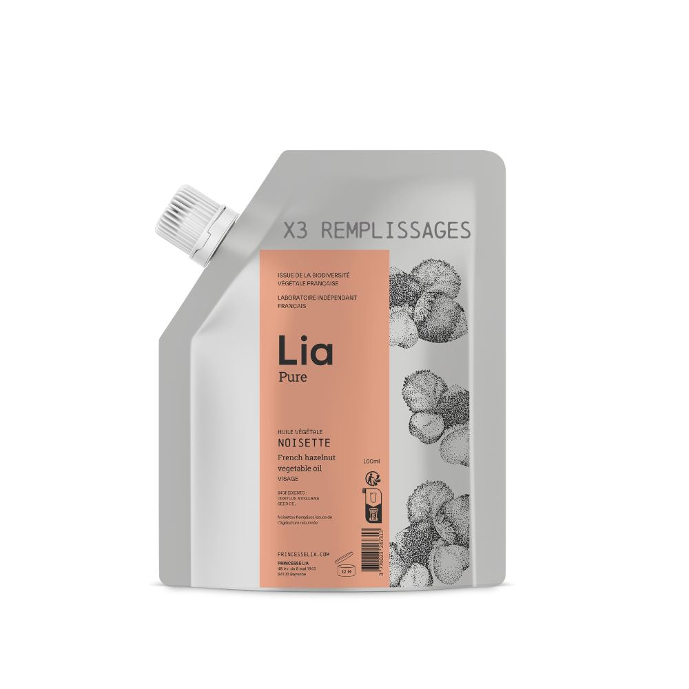 mock up recharge huile de noisette laboratoire LIA