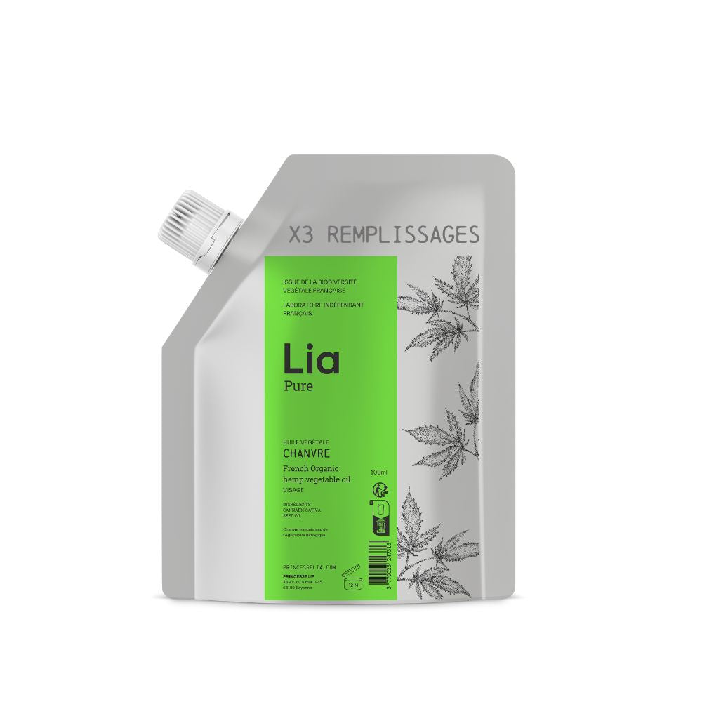 mock up recharge huile de chanvre bio française Laboratoire LIA