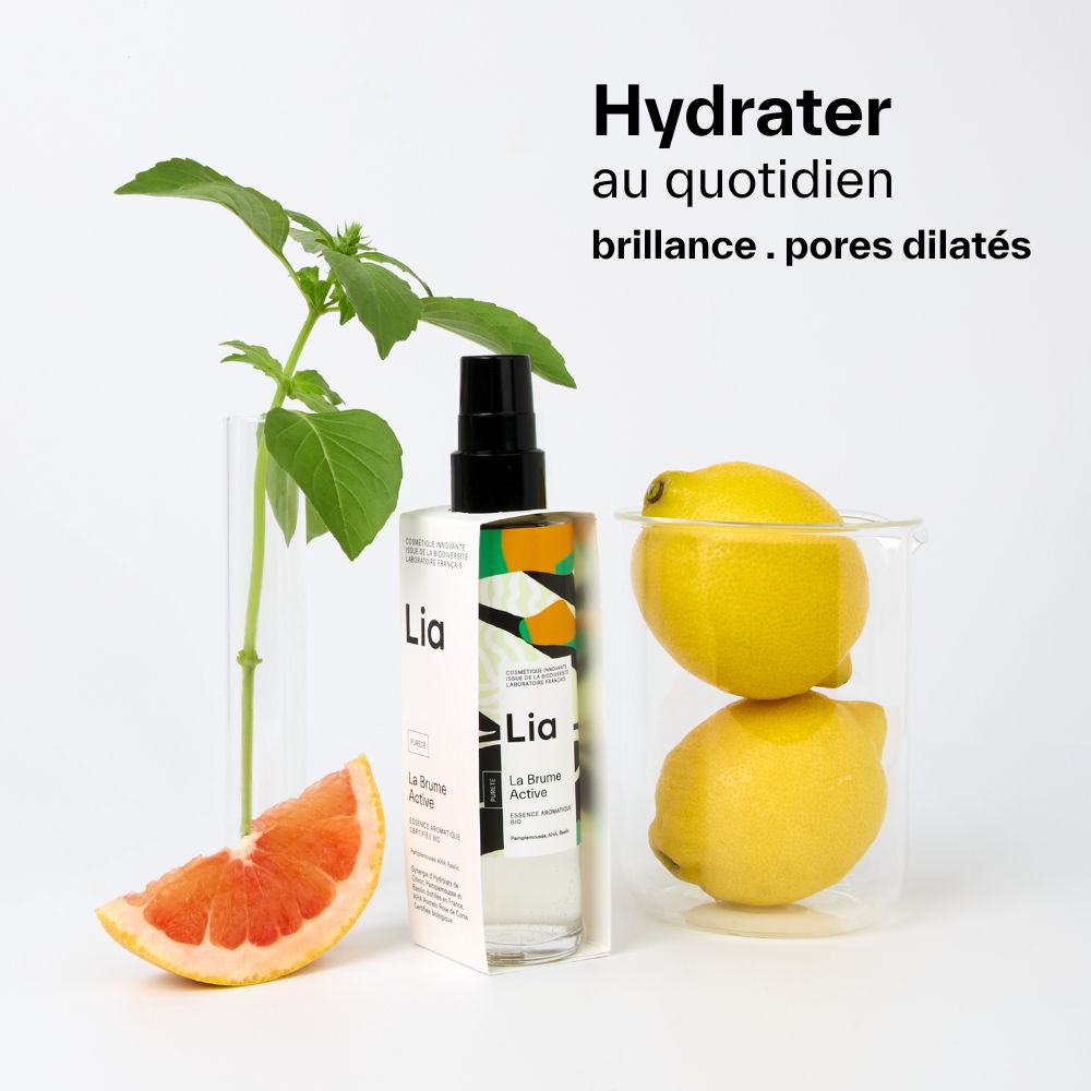 brume purete du laboratoire lia rechargeable et active sur les peaux mixtes à grasses