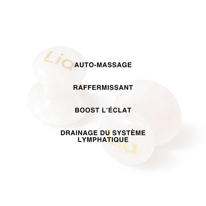 Duo de Mushrooms Quartz Rose