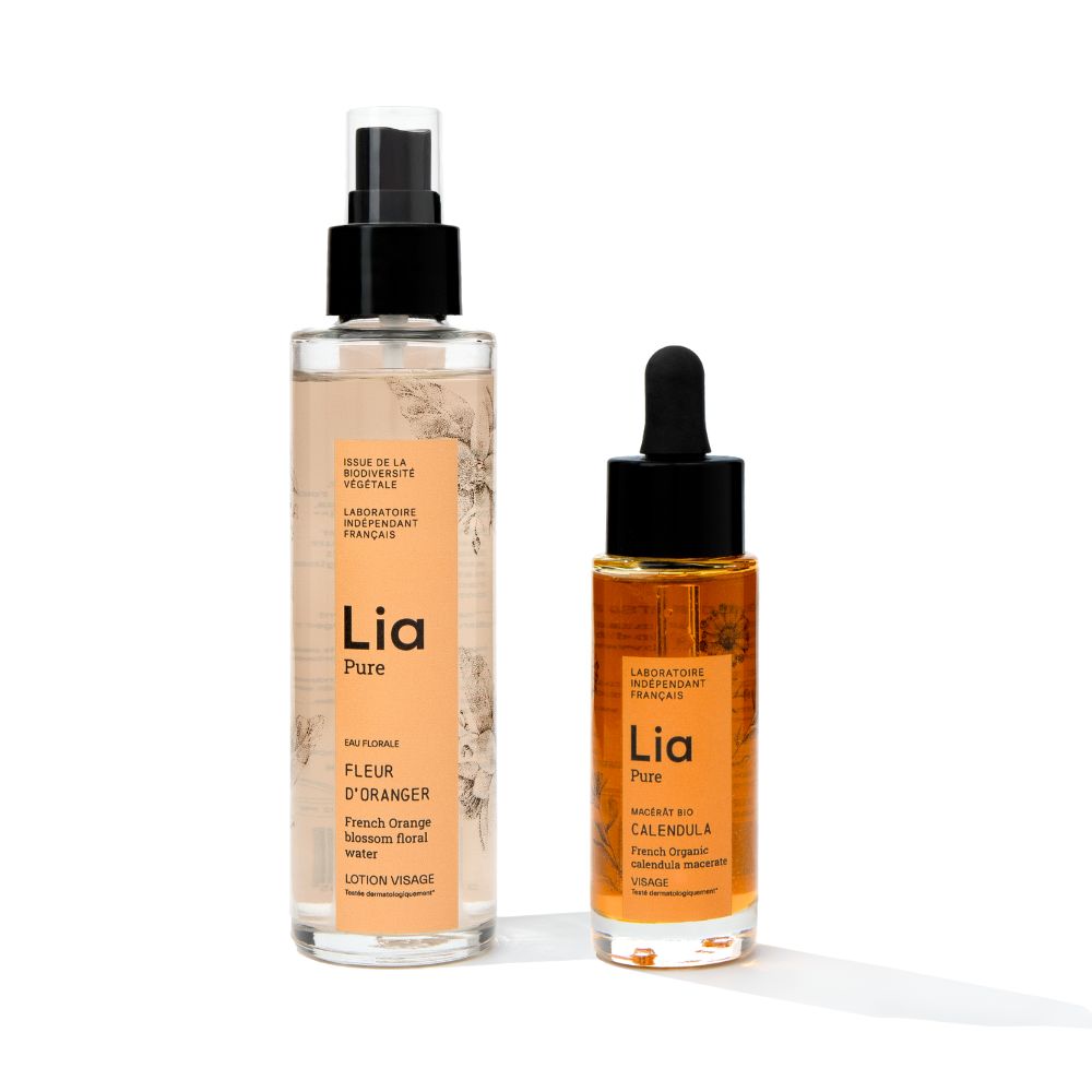 Photo de notre duo peau sensible : hydrolat de fleur d&