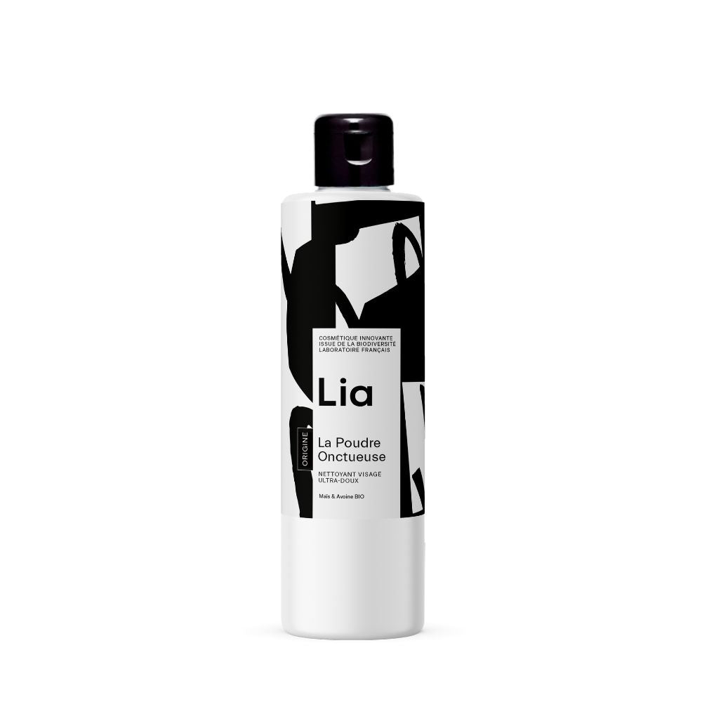 flacon poudre onctueuse nettoyant visage bio peau sensible