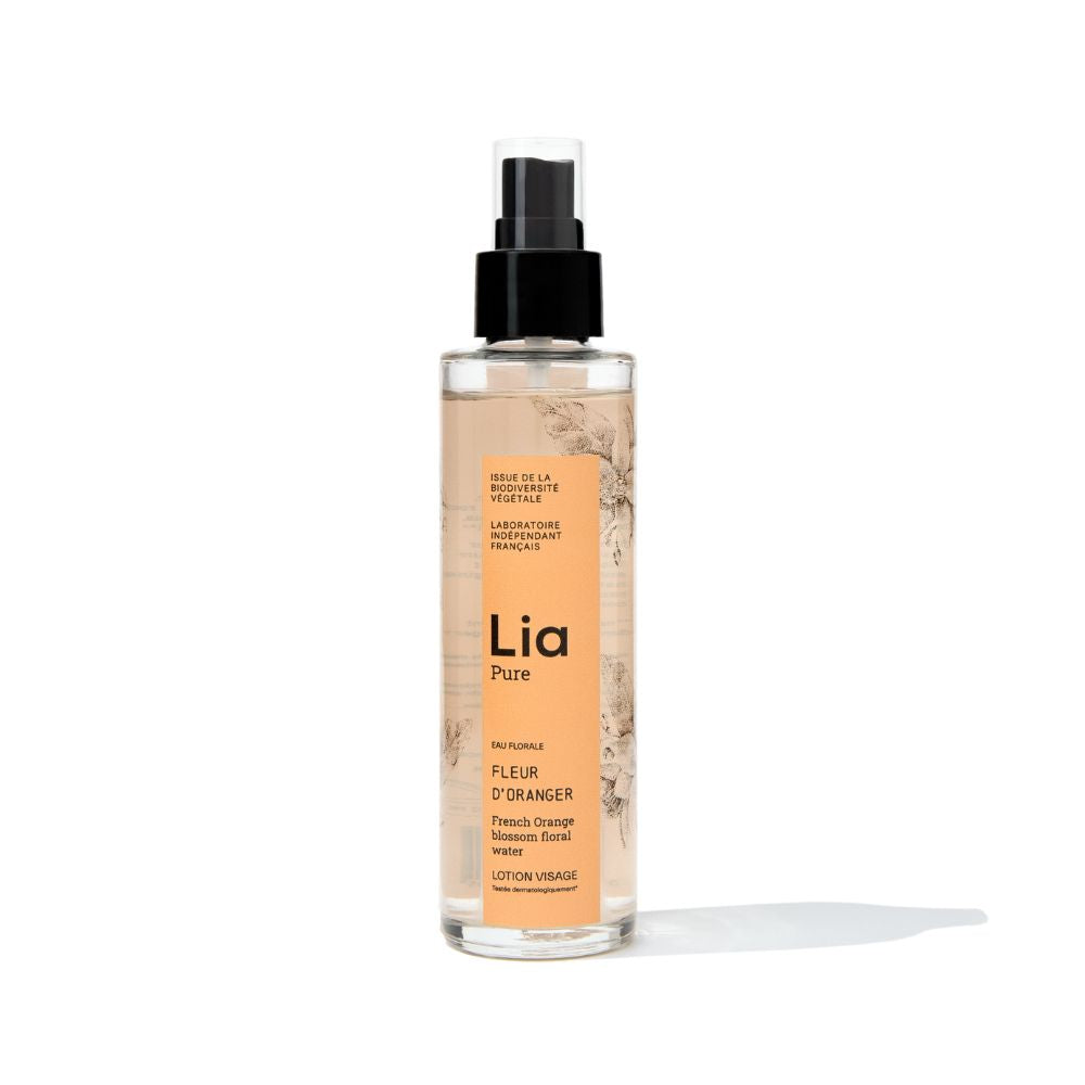 photo flacon rechargeable eau florale fleur d'oranger bio Lia Cosmétiques