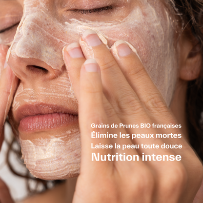 gommage crème visage naturel sur visage laboratoire lia