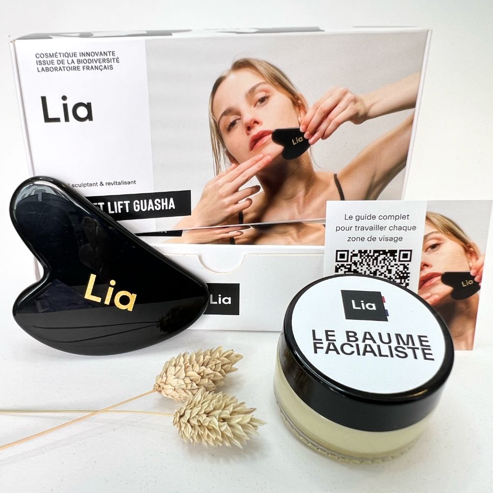 photo des soins qui composent le coffret lift guasha Lia