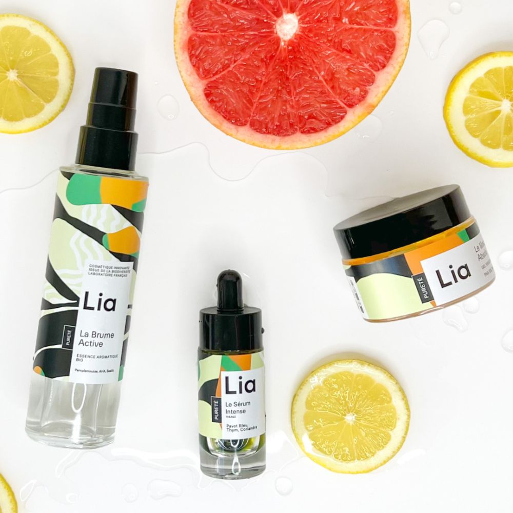 Photo du trio du coffret spécial peaux mixtes à grasses et imperfections du Laboratoire LIA